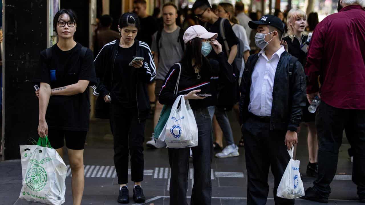 Shoppers in Melbourne