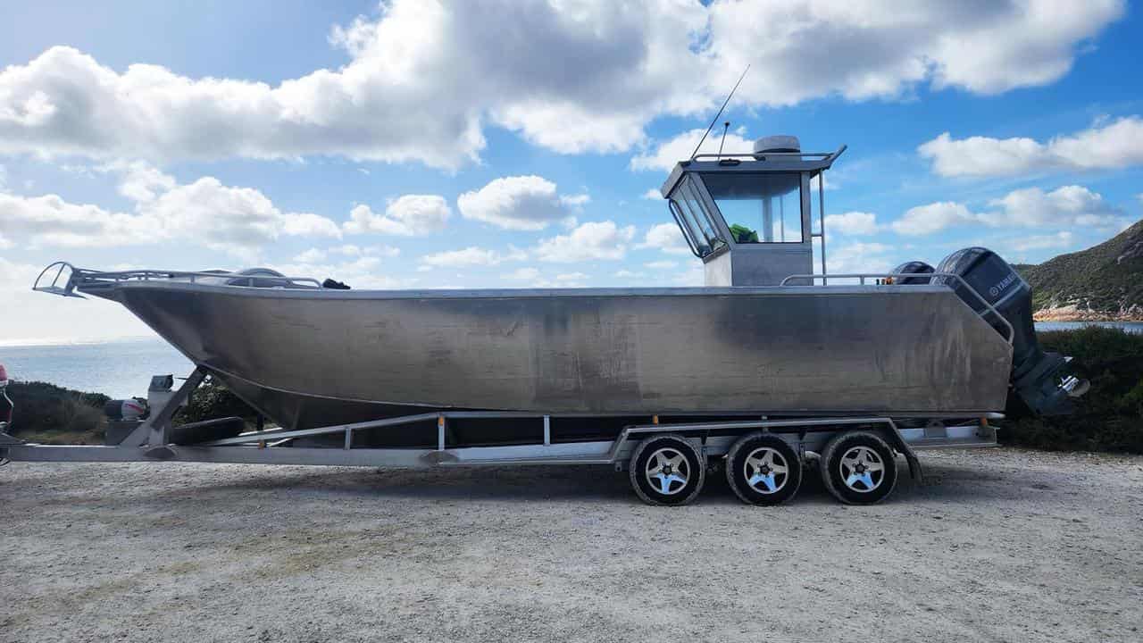 Intercepted boat seized during a police operation at Rocky Cape