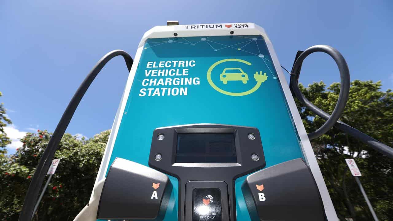 Electric vehicle charging station.