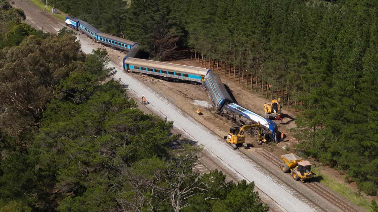 Scene of an XPT train derailment (file image)