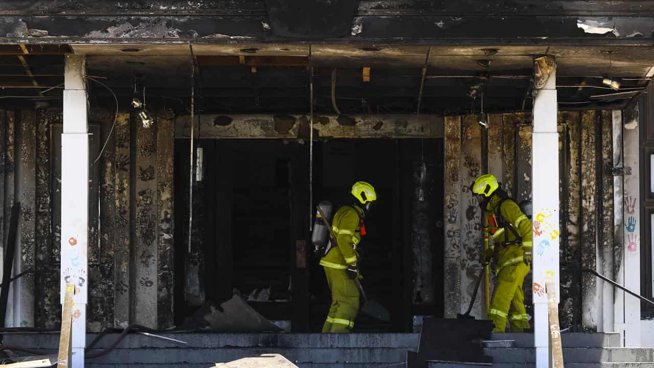 Old Parliament House fire in Canberra