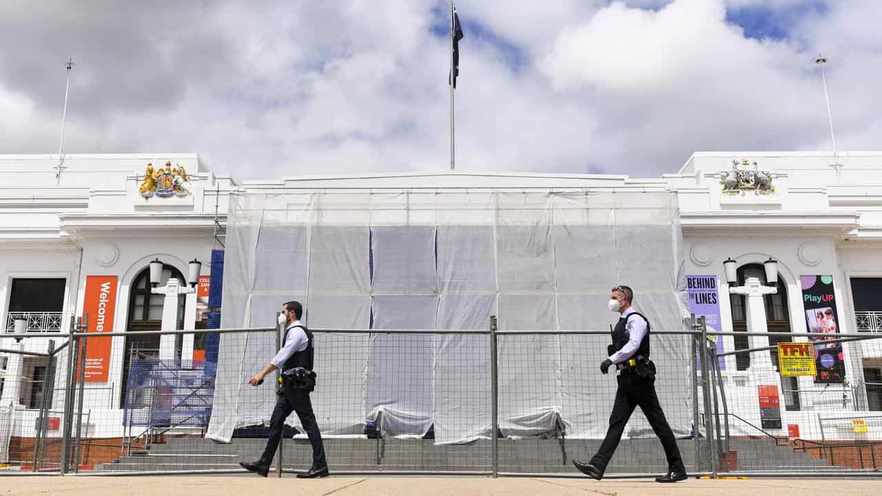 Fire at Old Parliament House.