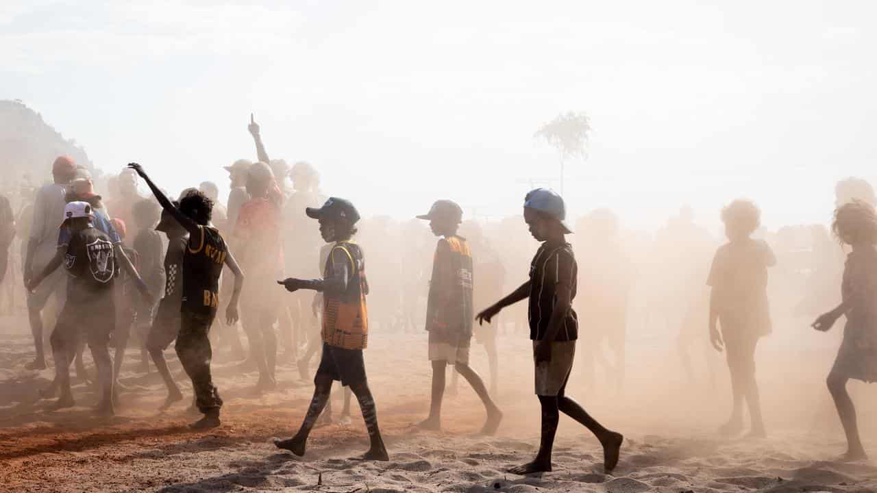 Dance performers during the Stone Country Festival at Gunbalanya