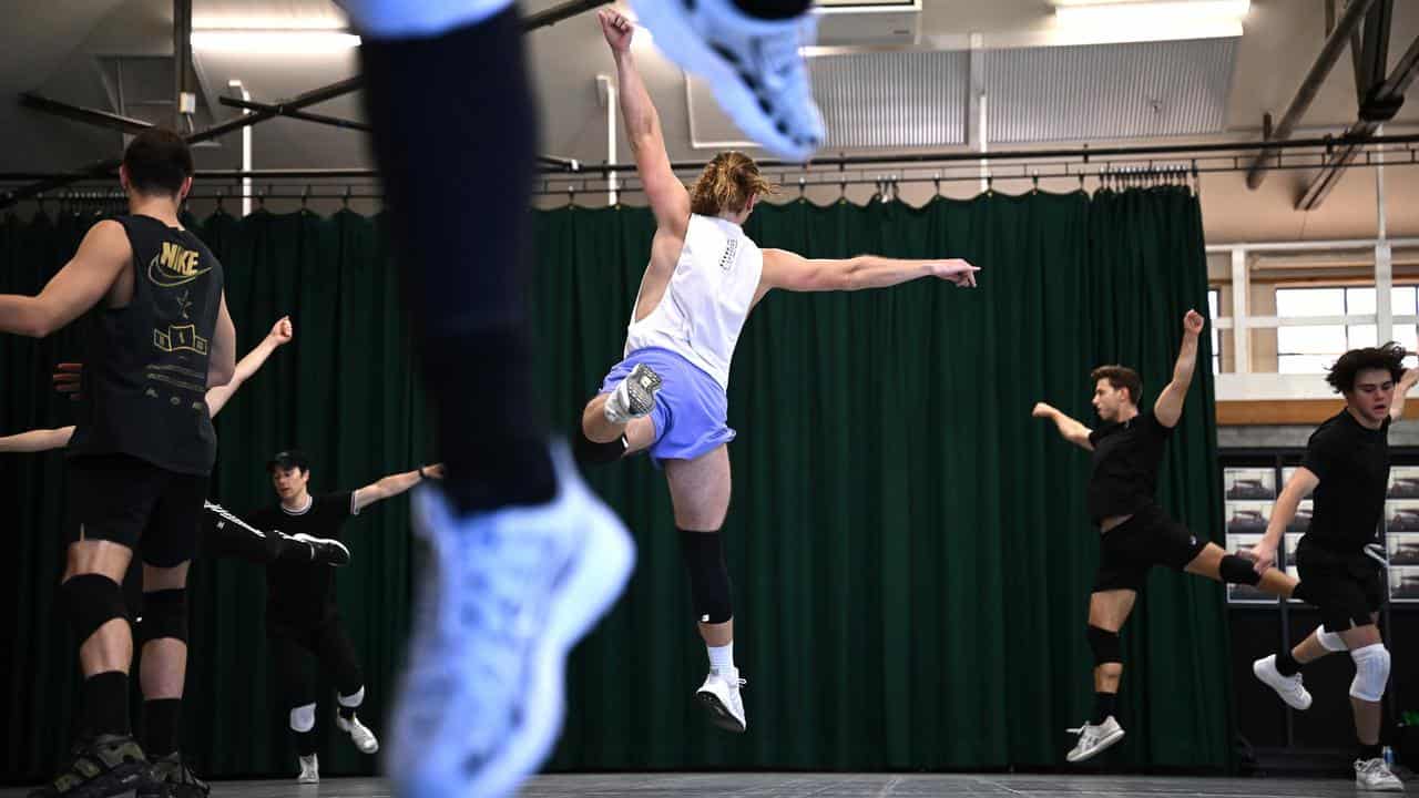 Performers rehearse for West Side Story