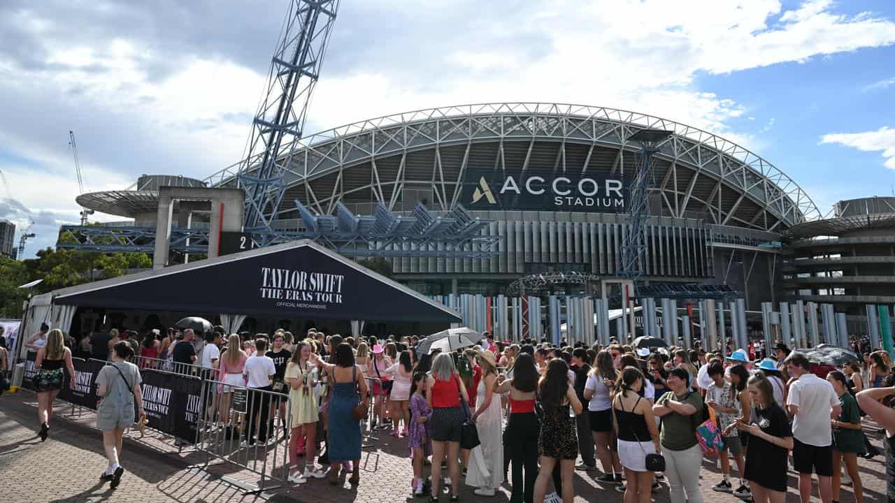 Taylor Swift fans at Sydney's Accor Stadium.