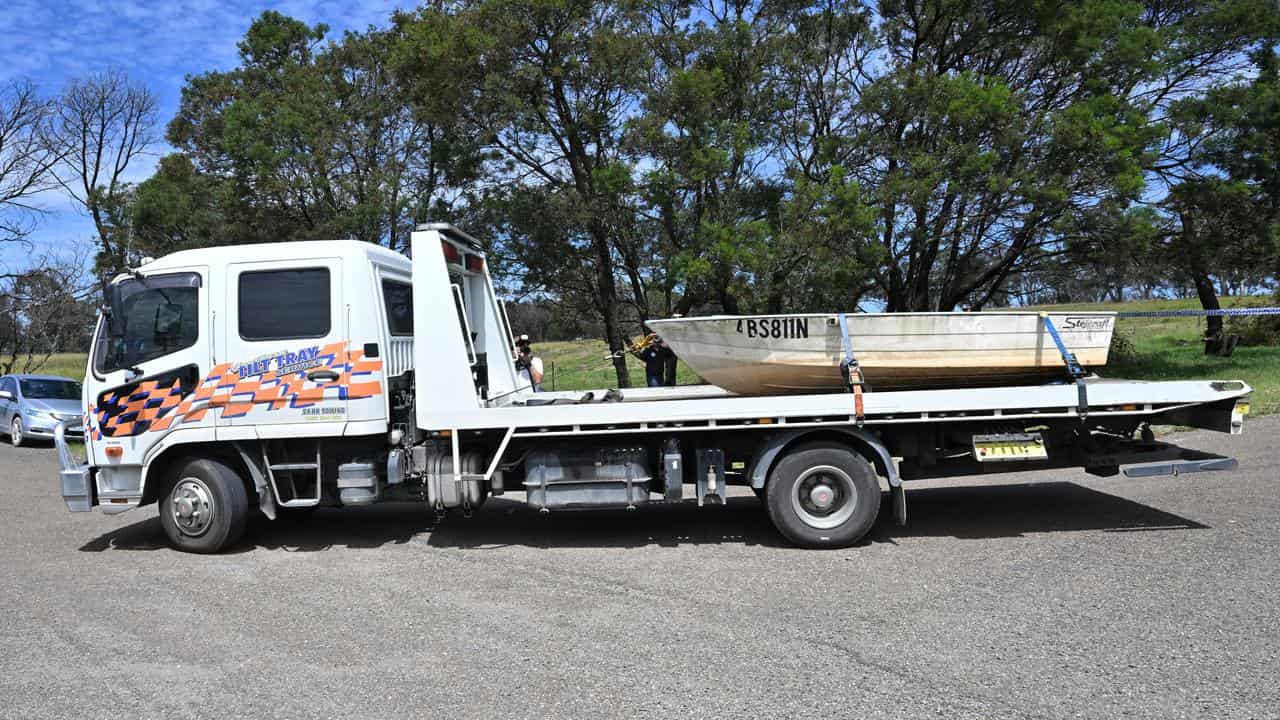 A boat being removed 