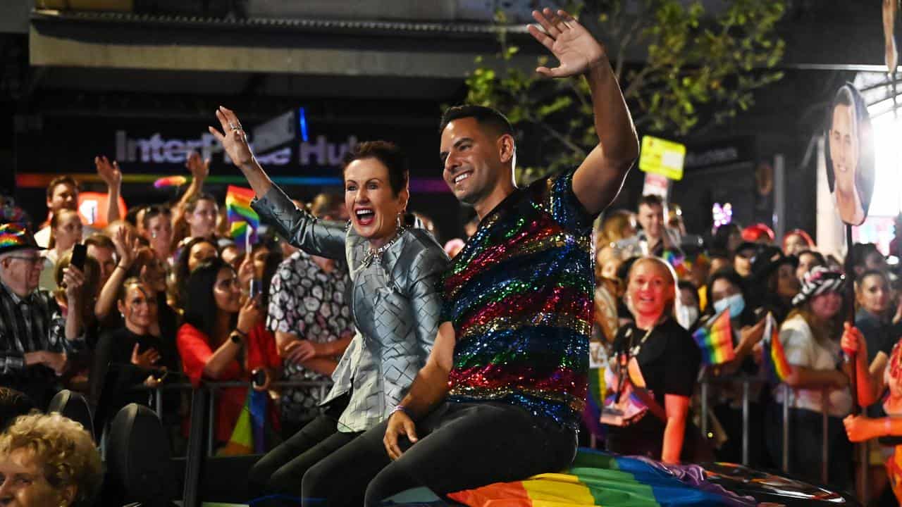 Clover Moore and Alex Greenwich at Mardi Gras