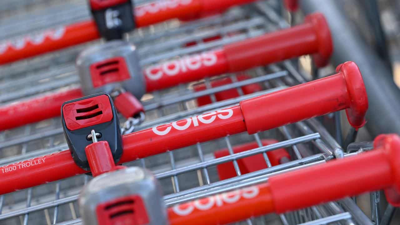 Coles shopping trolleys.