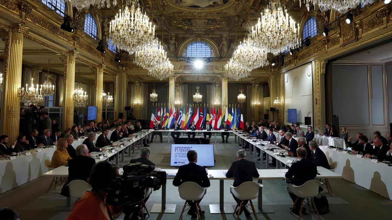 European leaders meet at the Elysee Palace in Paris to discuss Ukraine