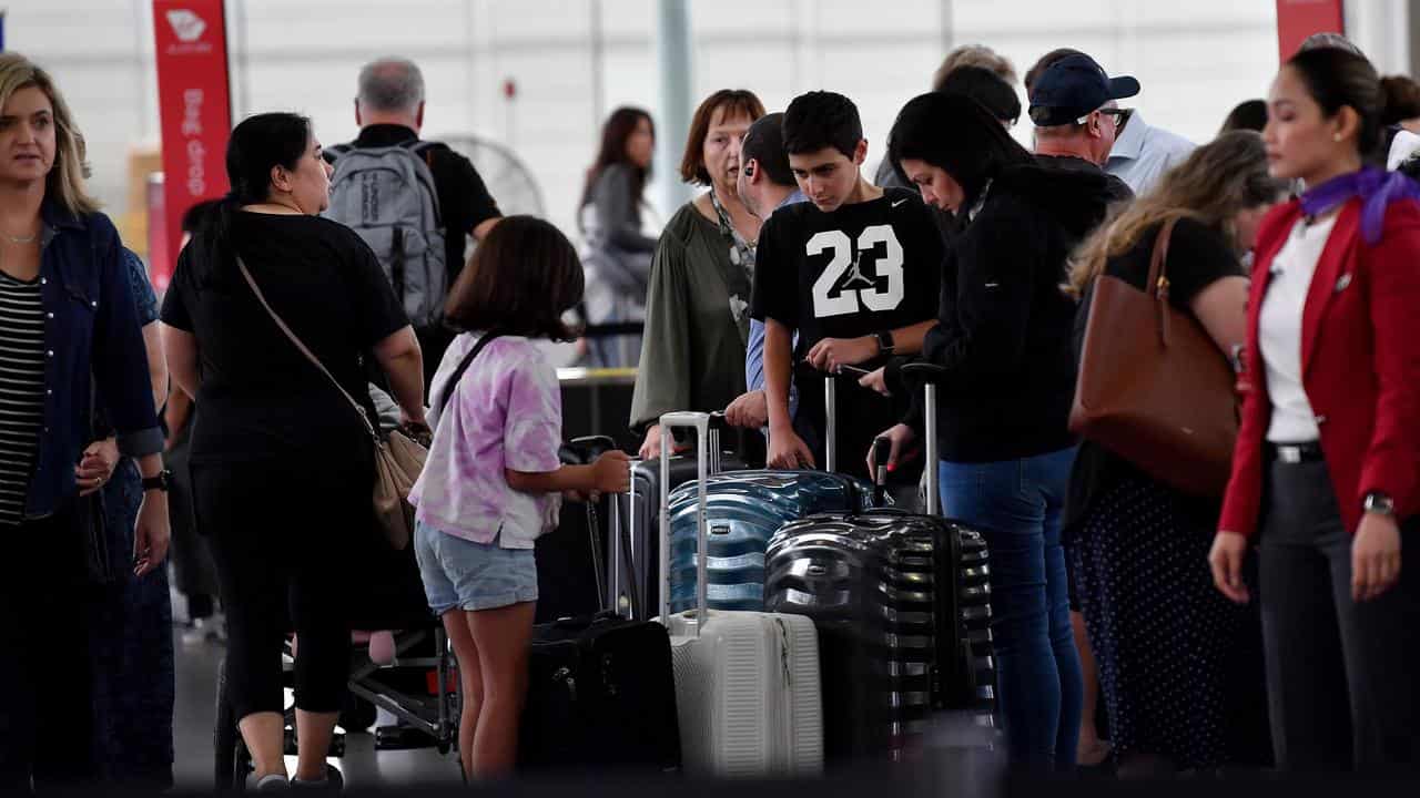 Passengers at Sydney Airport.