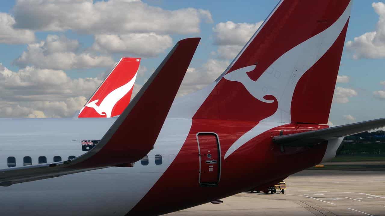 Qantas aircraft at Sydney International Airport (file image)