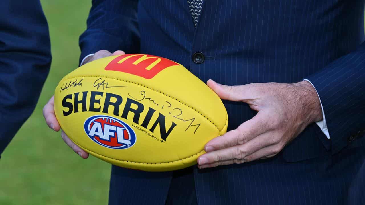 A signed AFL football