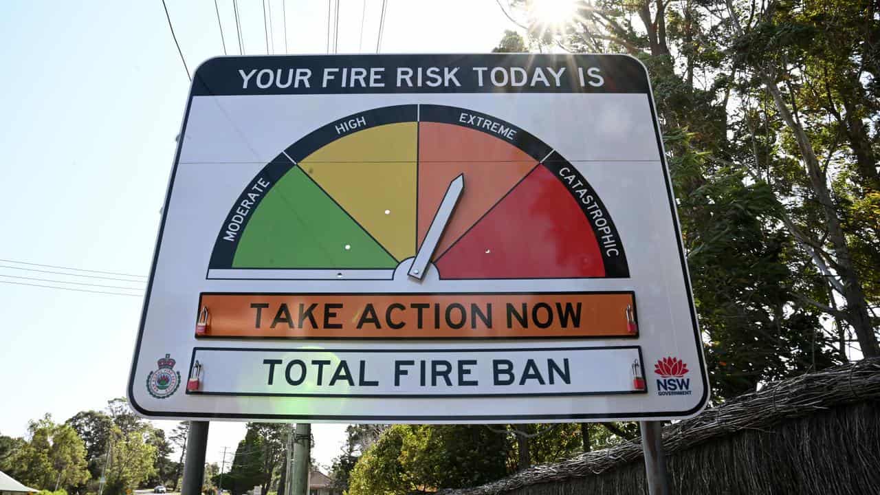 Fire Risk sign (file pic)  