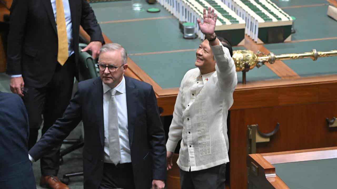 Philippines President Ferdinand Marcos and Anthony Albanese