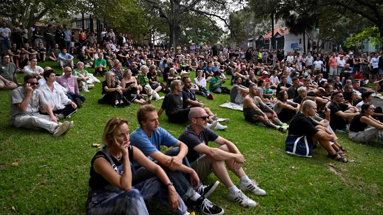 People gather to remember Jesse Baird and Luke Davies at Green Park