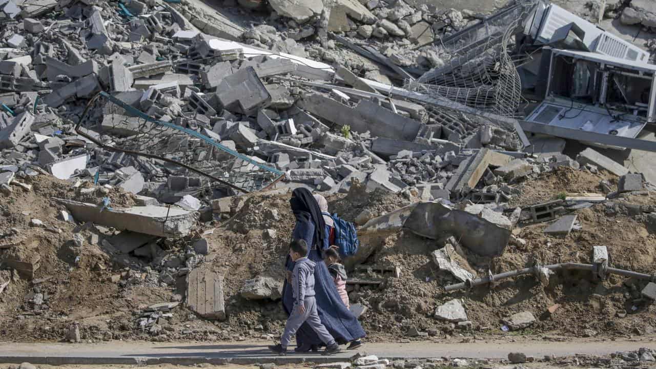 Palestinian family in Gaza