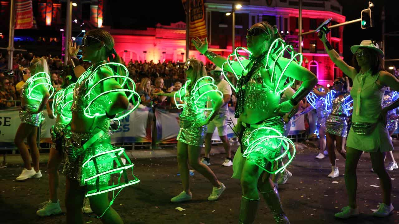 People participate in the Sydney Gay and Lesbian Mardi Gras parade