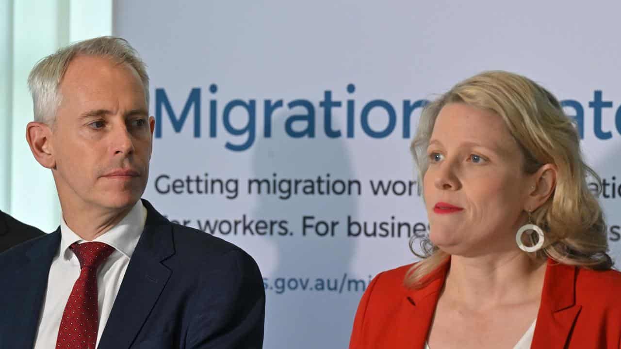 Immigration Minister Andrew Giles, Home Affairs Minister Clare O'Neil.