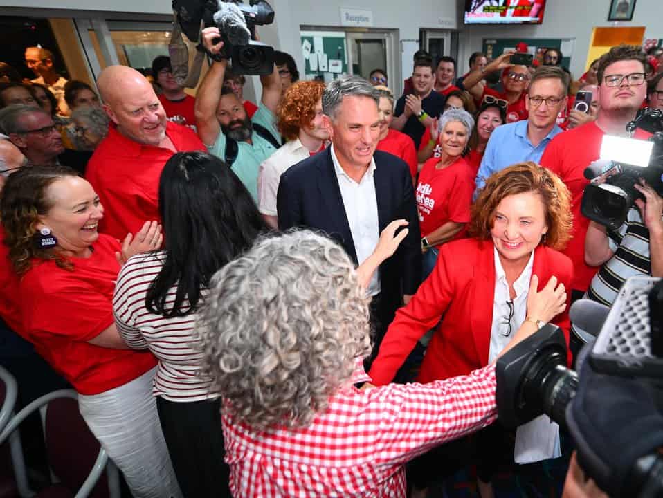 Deputy PM Richard Marles and incoming Dunkley MP Jodie Belyea