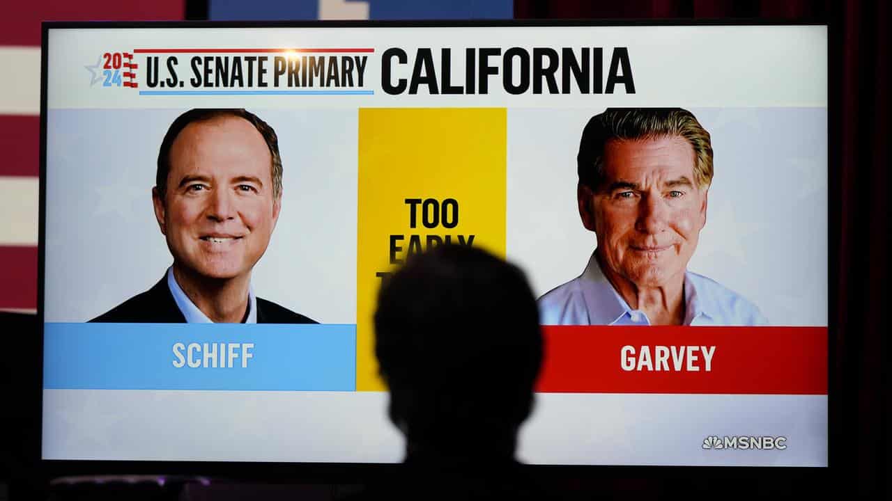 US Senate candidate Adam Schiff and Republican opponent Steve Garvey