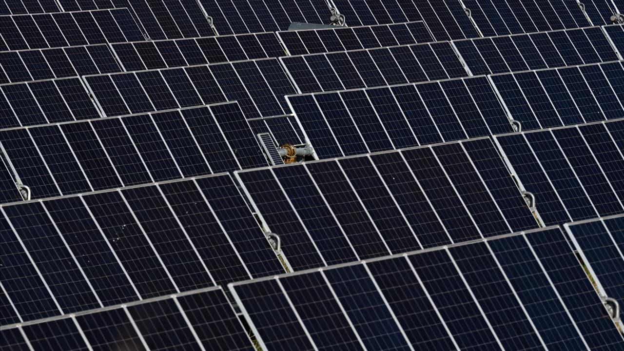 Panels at a solar farm