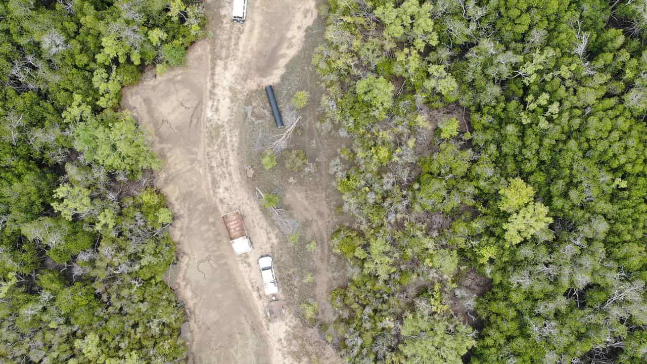 Illegally cleared land in Bowling Green Bay National Park