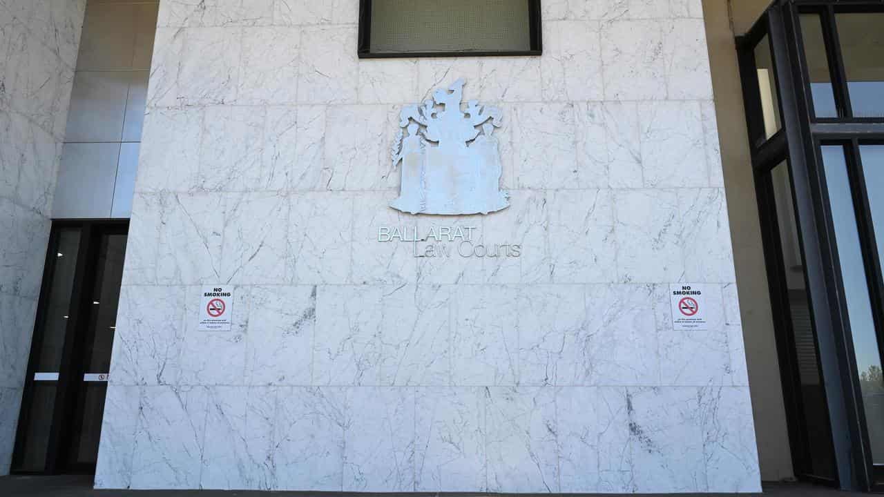 Signage is seen for the Ballarat Law Courts 