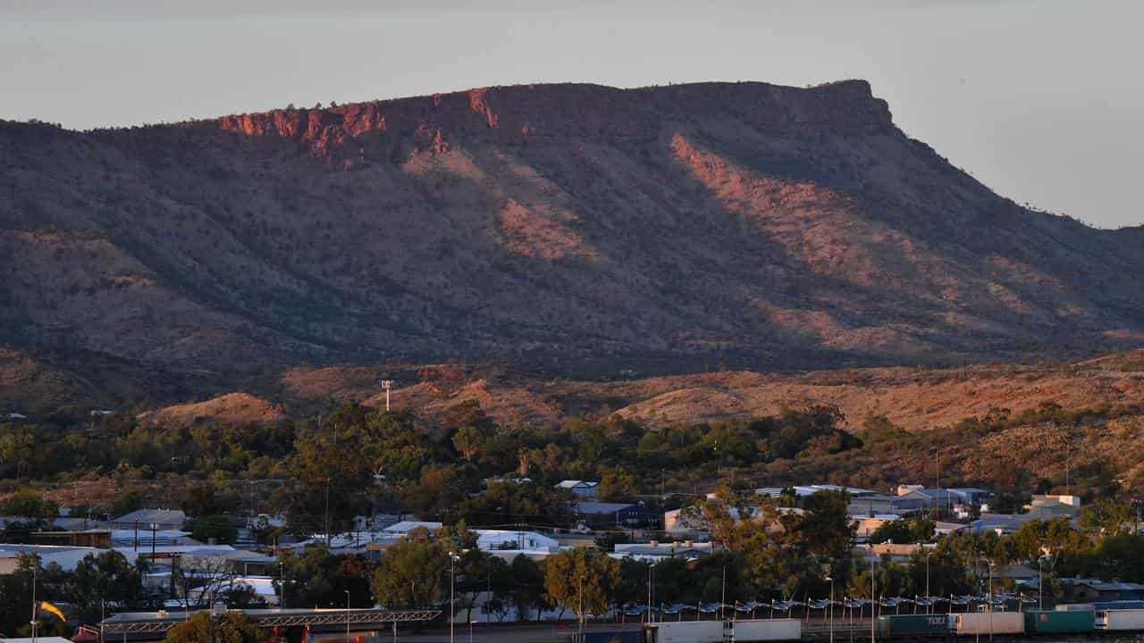 View of Alice Springs with mountain