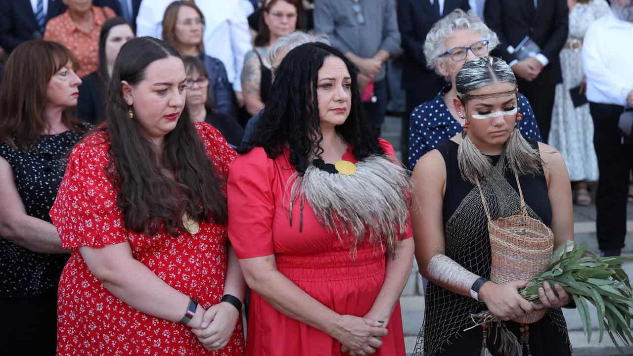 Friends and family gather at the State funeral for Lowitja O'Donoghue