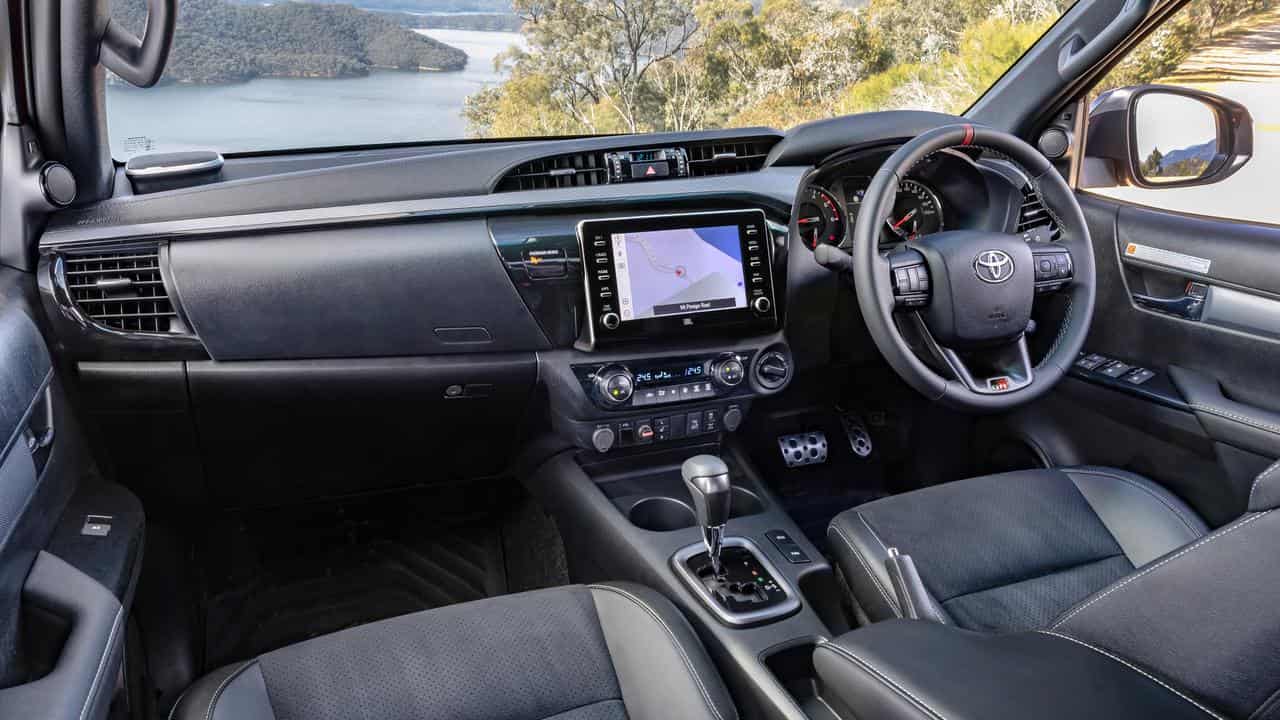 Interior of the Toyota HiLux GR Sport