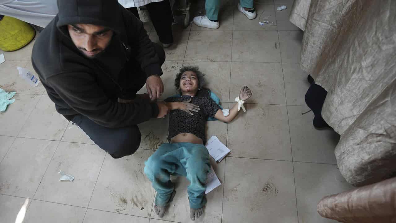 Palestinians wounded in the Israeli bombardment of the Gaza Strip