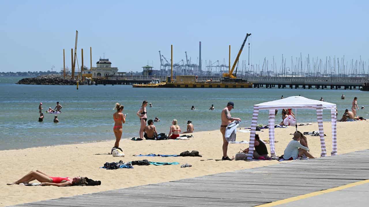 People at St Kilda beach