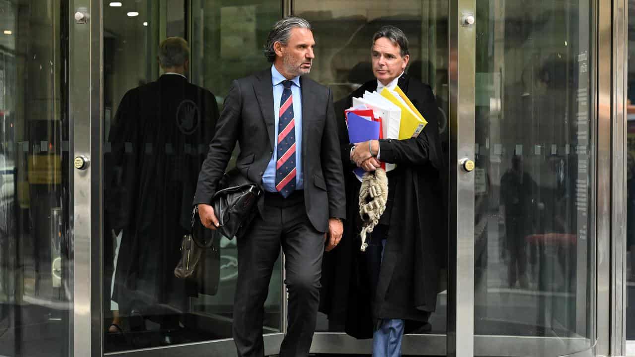 Defence barrister Dermot Dann (right)