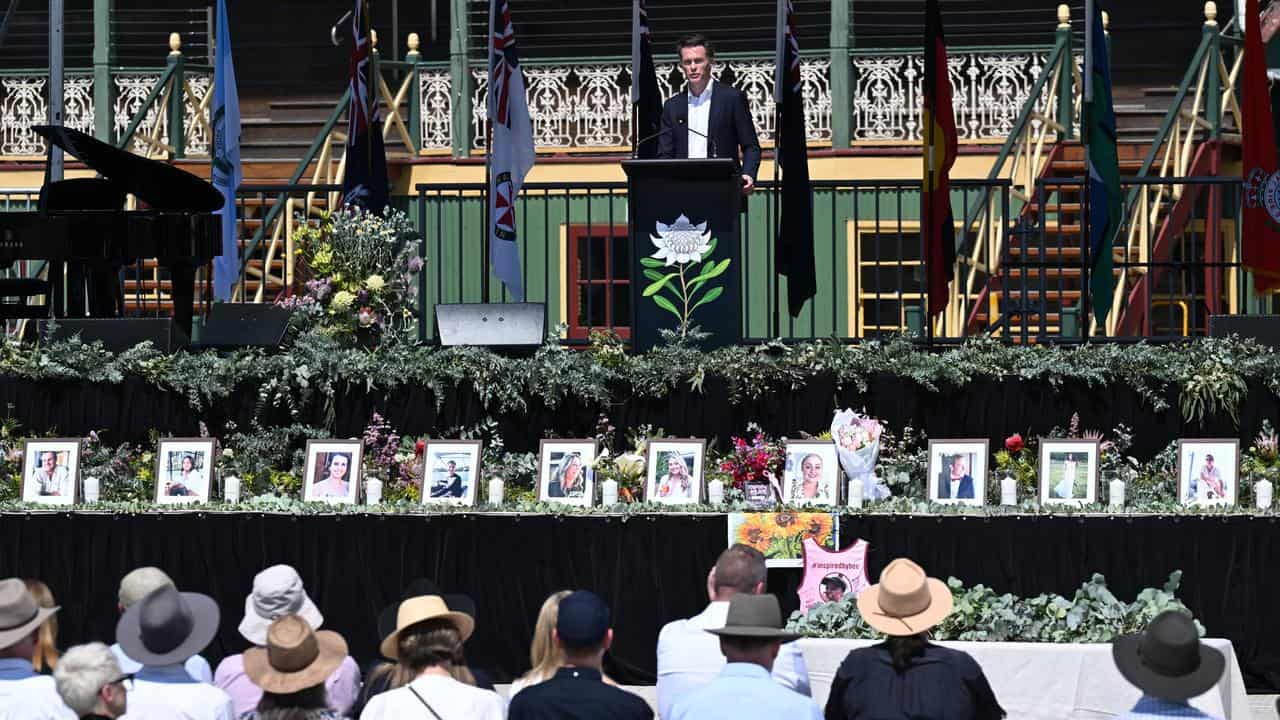 Chris Minns at a memorial service for the victims (file image)