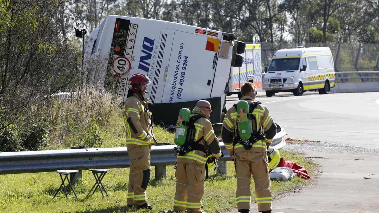 Bus crash scene (file image)