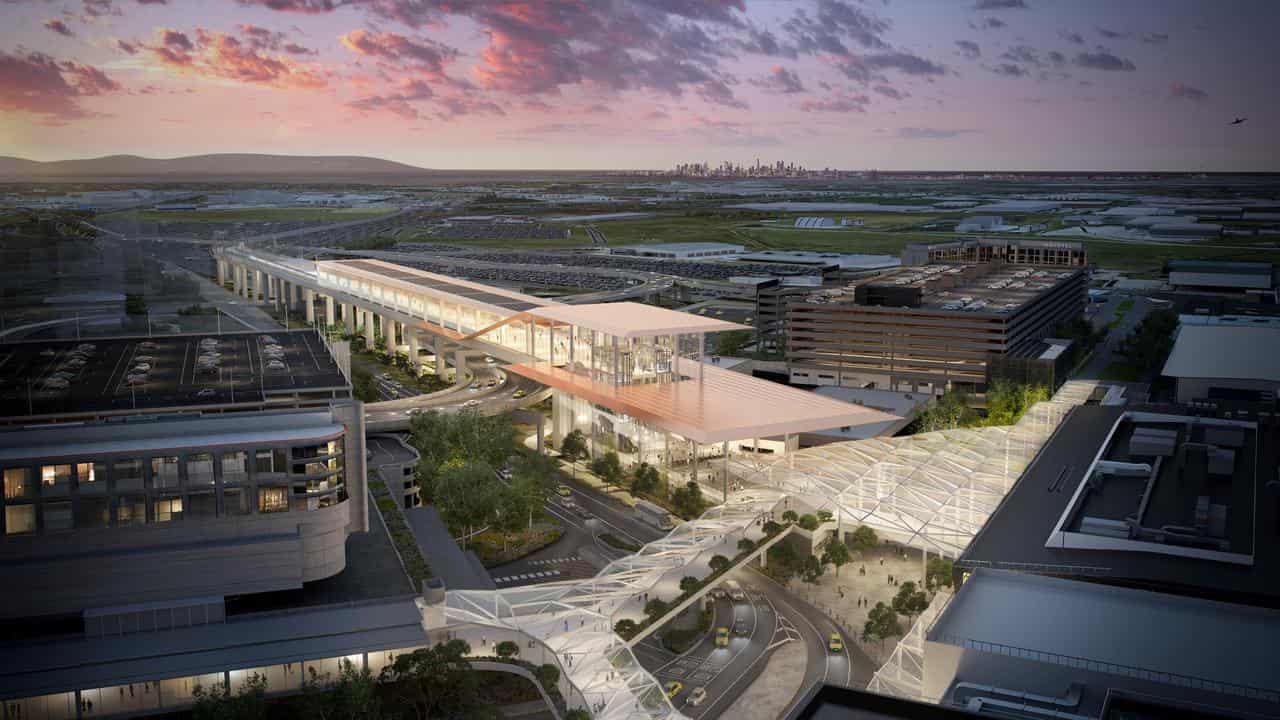 Proposed Melbourne Airport train station in Tullamarine.