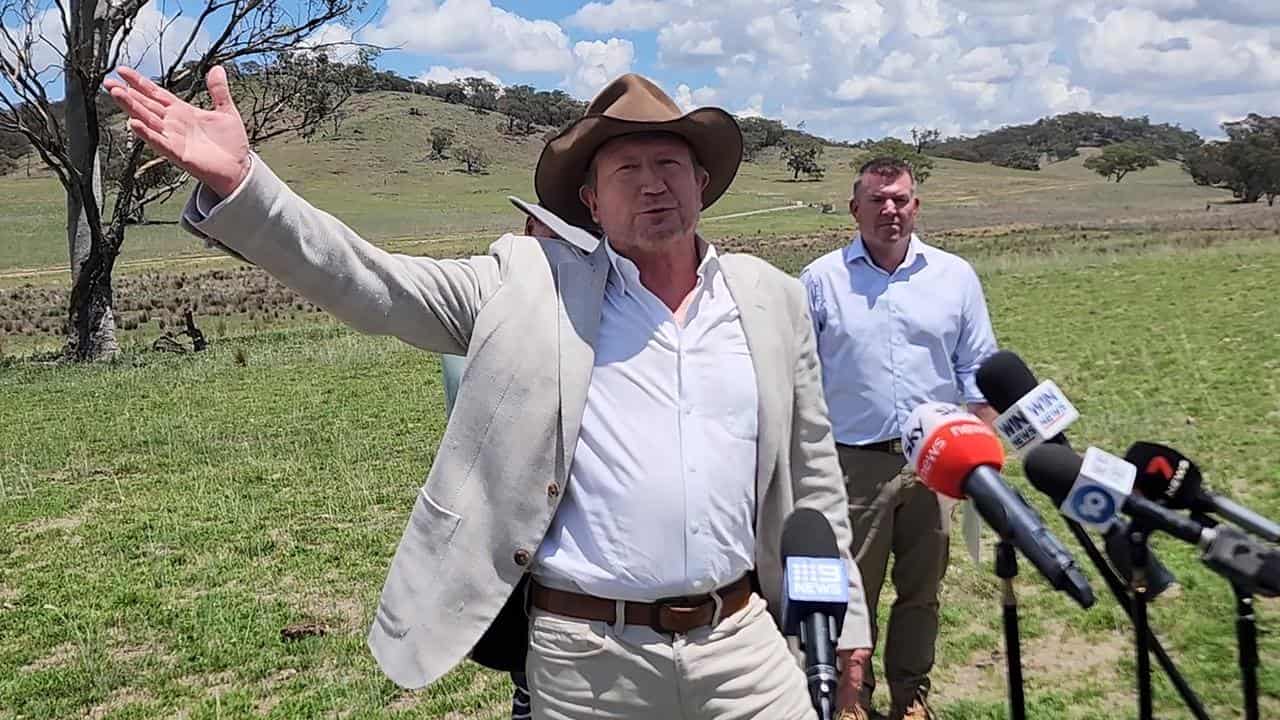 Mining magnate Andrew Forrest at the Uungula Wind Farm