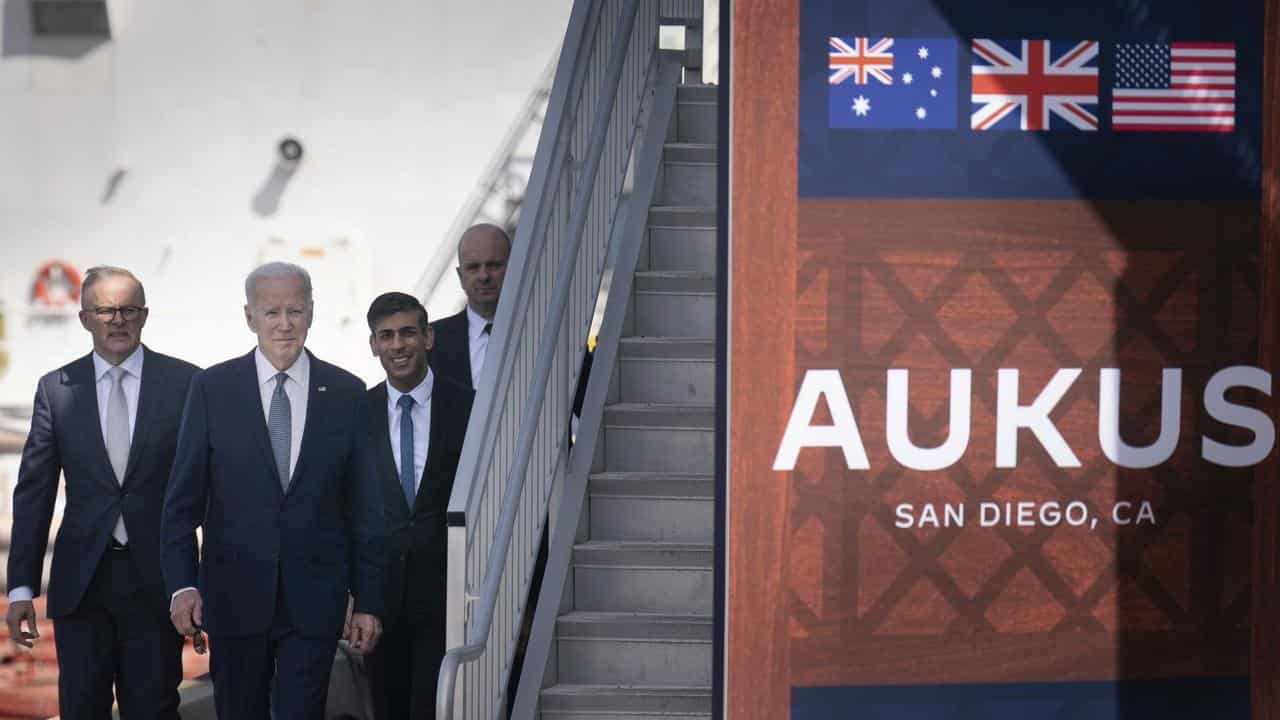 Rishi Sunak, 2nd right, Joe Biden, 2nd left, and Anthony Albanese.