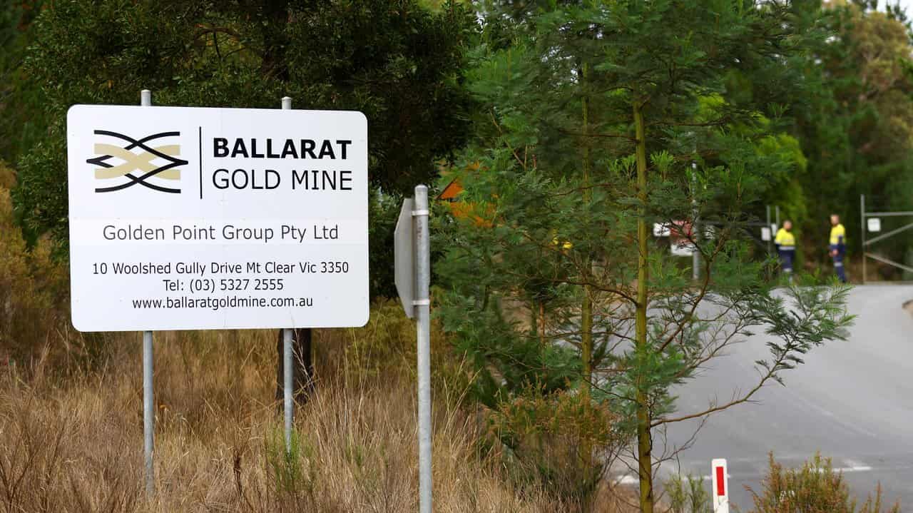 Sign at the mine site