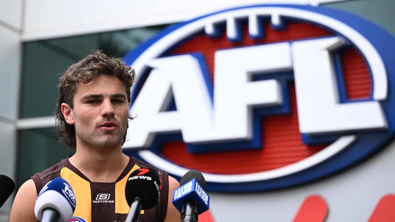 Nick Watson at the AFL draft. 