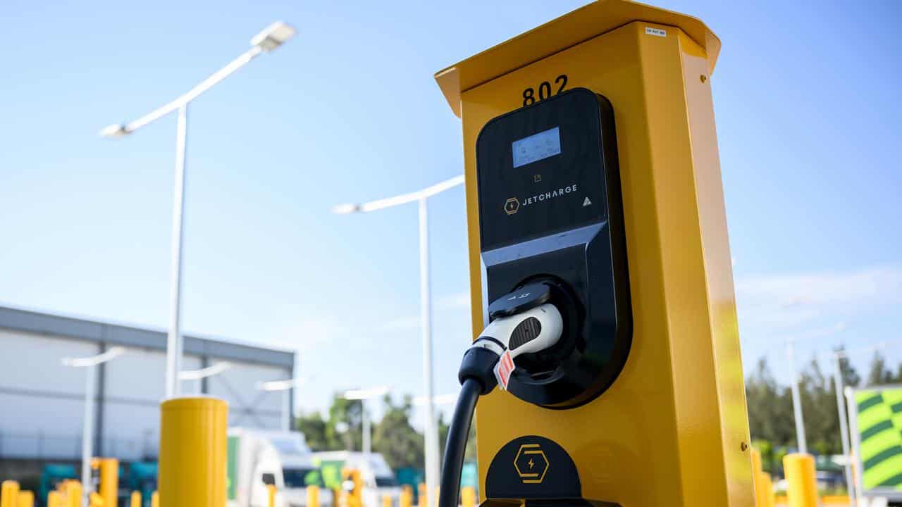 An electric vehicle charging station