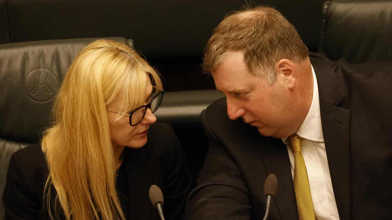 Tasmanian Independents Lara Alexander and John Tucker in parliament