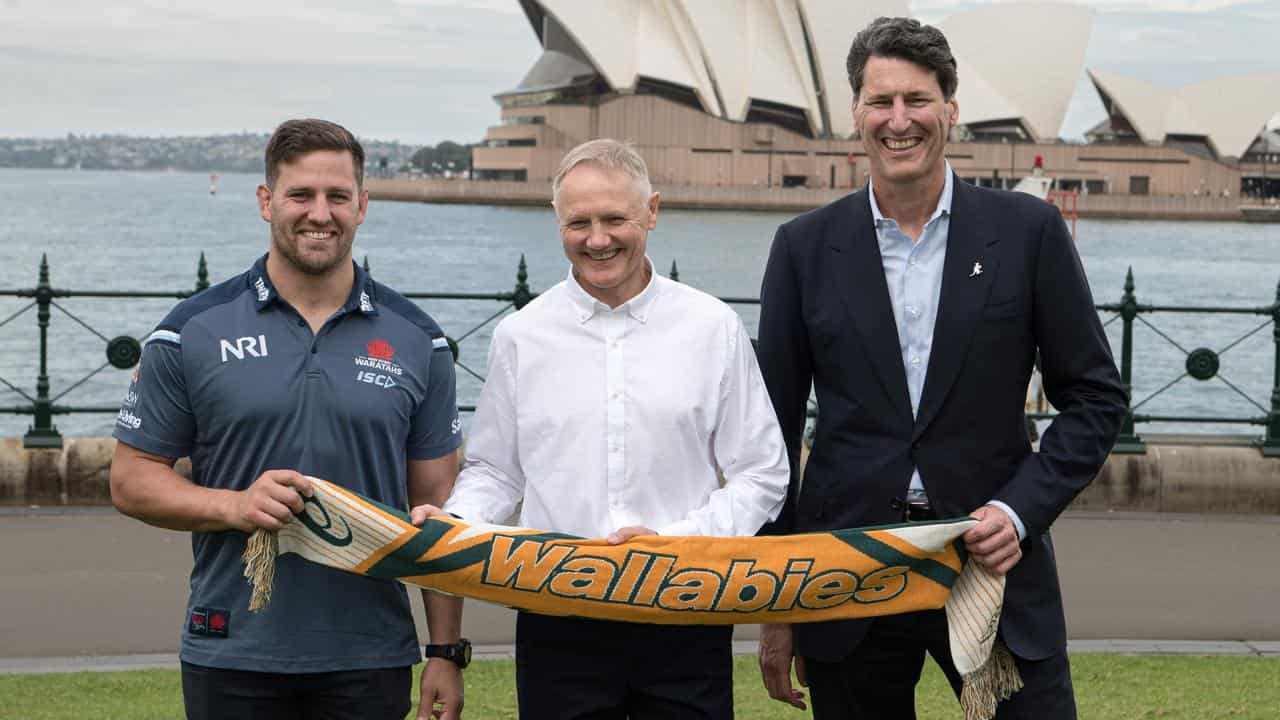 David Porecki, Joe Schmidt and John Eales.