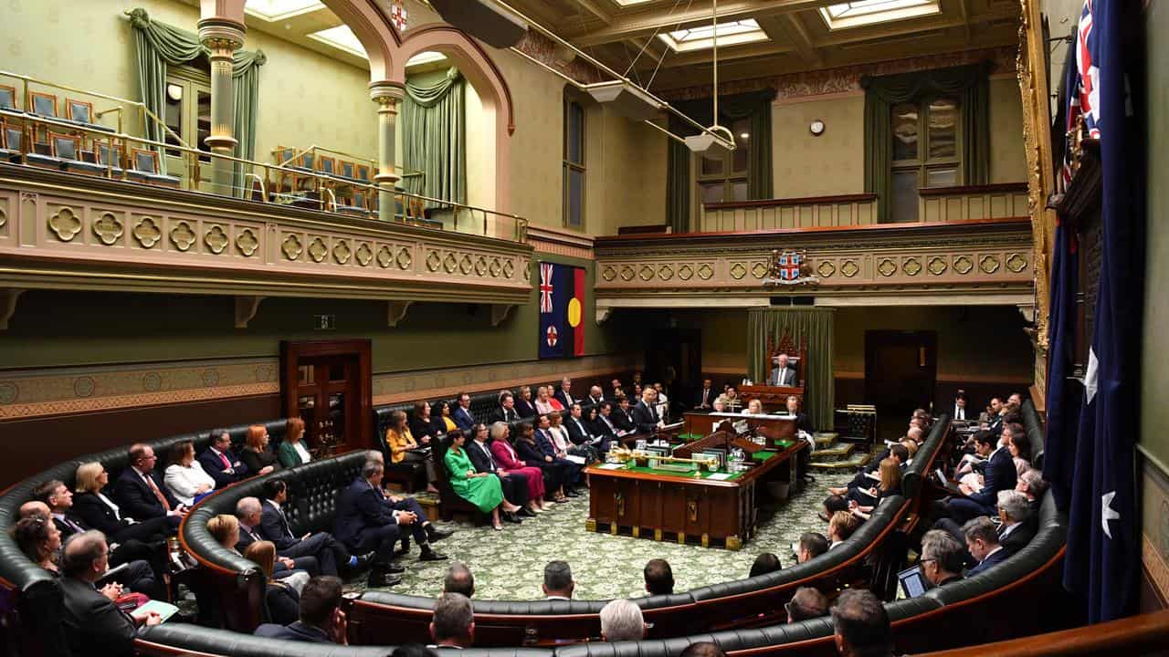 Question time in NSW's parliament has been interrupted by protesters.