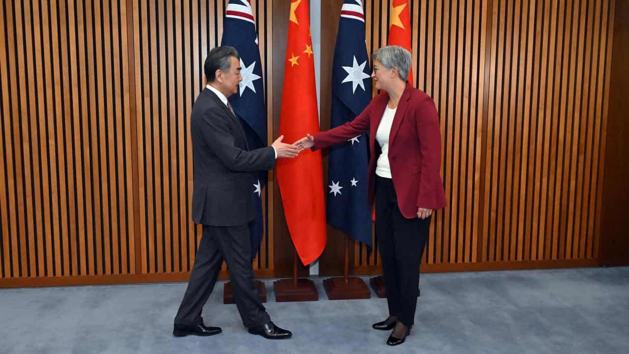 Wang Yi and Penny Wong