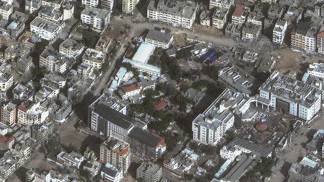 Satellite image of Al-Shifa Hospital in Gaza City