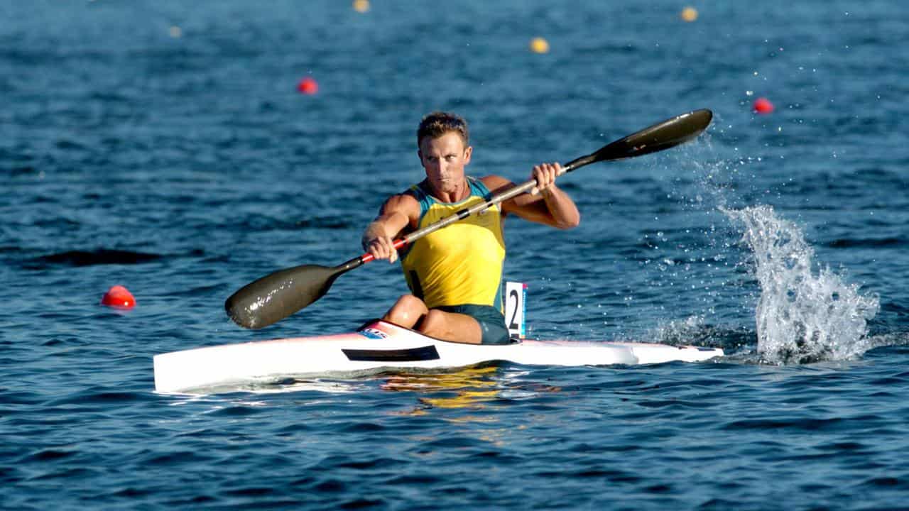 Kayaker Nathan Baggaley in action at the Athens Olympics in 2004