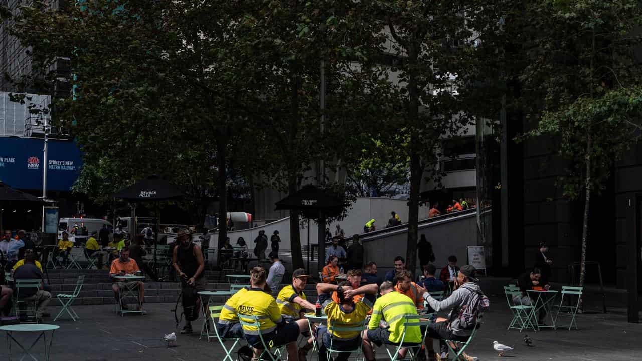 Workers in Sydney.