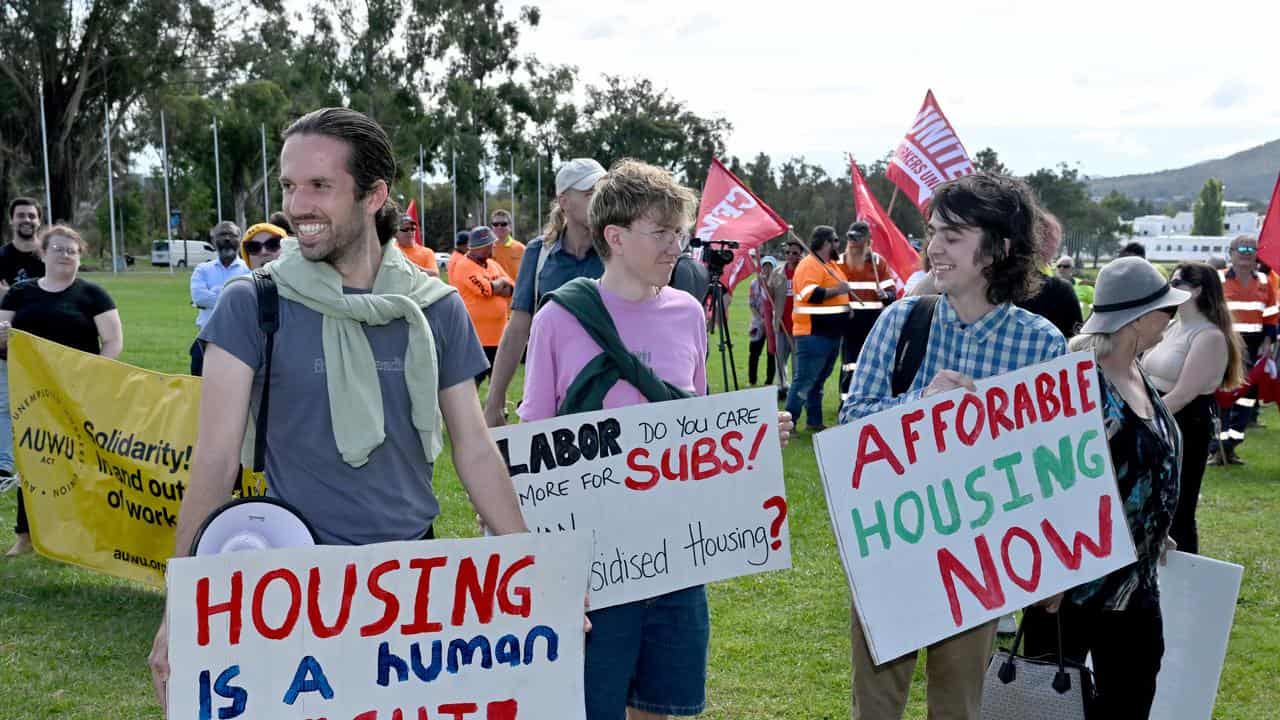 Protest against the housing bill in Canberra