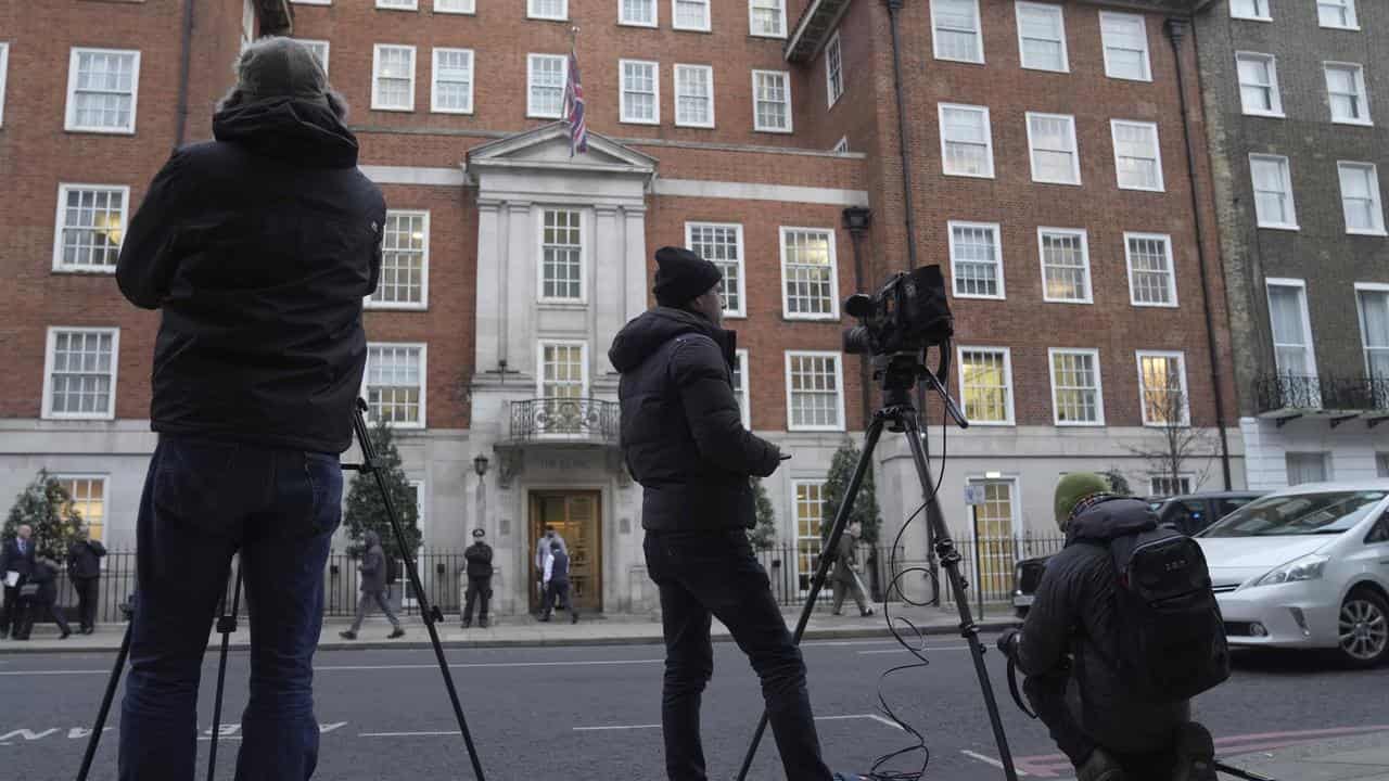 Media gather outside The London Clinic